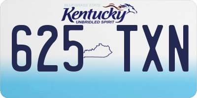 KY license plate 625TXN