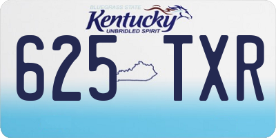 KY license plate 625TXR