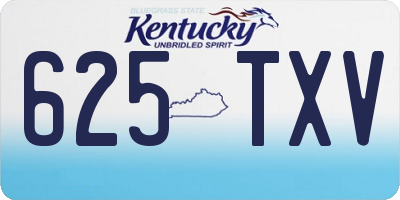 KY license plate 625TXV