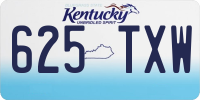 KY license plate 625TXW