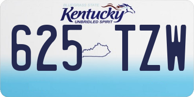 KY license plate 625TZW