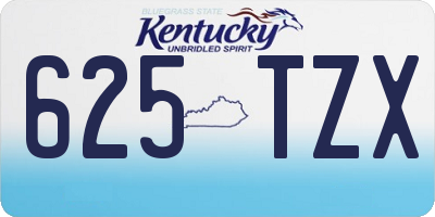KY license plate 625TZX