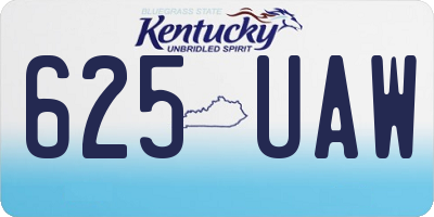 KY license plate 625UAW