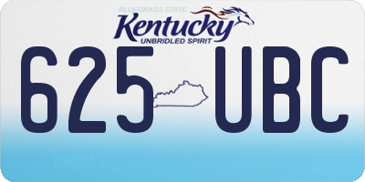 KY license plate 625UBC