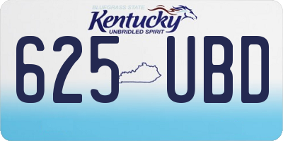 KY license plate 625UBD