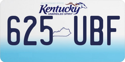 KY license plate 625UBF