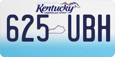 KY license plate 625UBH