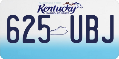 KY license plate 625UBJ