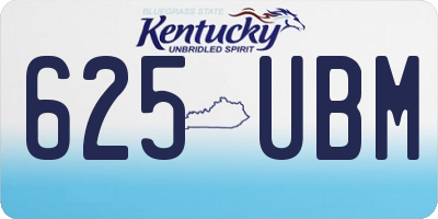 KY license plate 625UBM