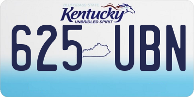 KY license plate 625UBN