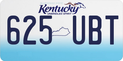 KY license plate 625UBT