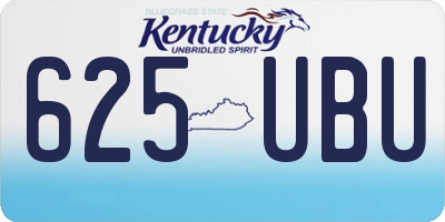 KY license plate 625UBU