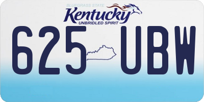 KY license plate 625UBW