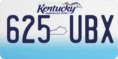 KY license plate 625UBX