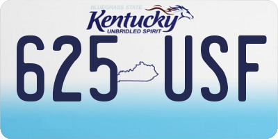 KY license plate 625USF