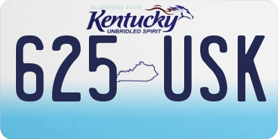 KY license plate 625USK