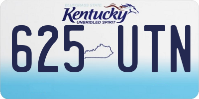KY license plate 625UTN