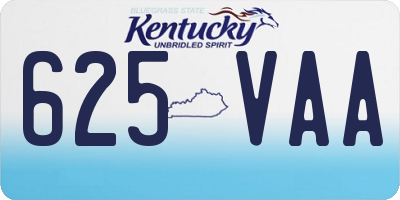 KY license plate 625VAA
