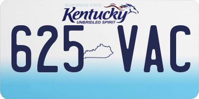KY license plate 625VAC
