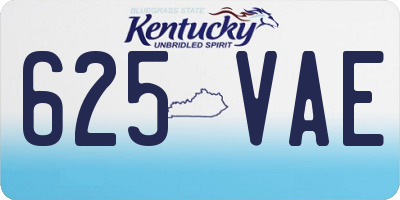 KY license plate 625VAE