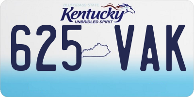 KY license plate 625VAK