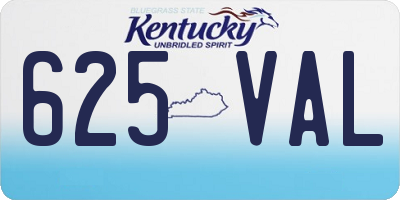 KY license plate 625VAL