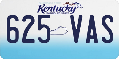 KY license plate 625VAS