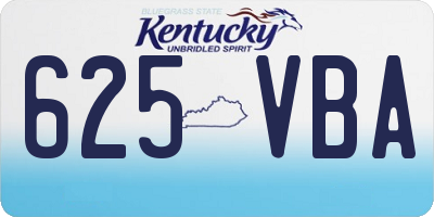 KY license plate 625VBA
