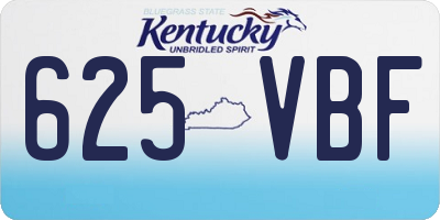 KY license plate 625VBF