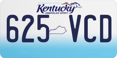 KY license plate 625VCD