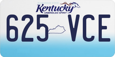 KY license plate 625VCE
