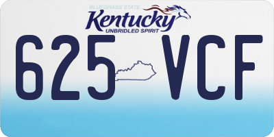 KY license plate 625VCF