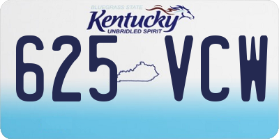 KY license plate 625VCW