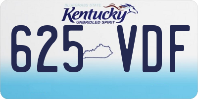 KY license plate 625VDF