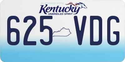 KY license plate 625VDG