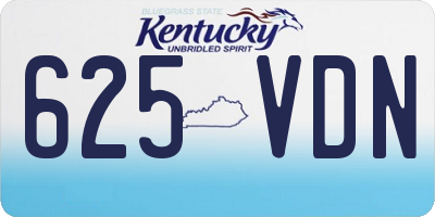 KY license plate 625VDN