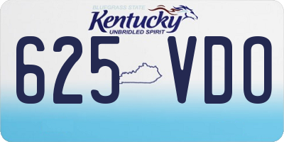 KY license plate 625VDO