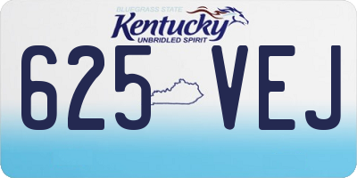 KY license plate 625VEJ