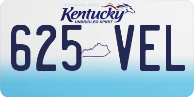 KY license plate 625VEL