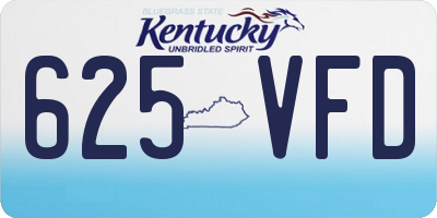 KY license plate 625VFD