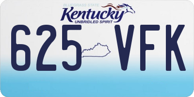 KY license plate 625VFK