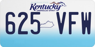 KY license plate 625VFW