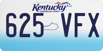 KY license plate 625VFX