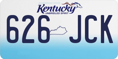 KY license plate 626JCK