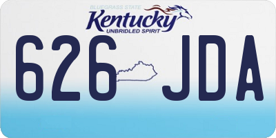 KY license plate 626JDA