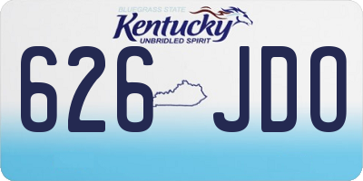 KY license plate 626JDO