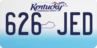 KY license plate 626JED