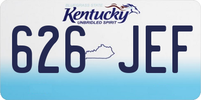 KY license plate 626JEF