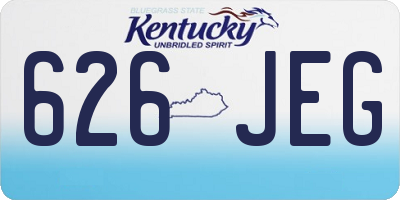 KY license plate 626JEG
