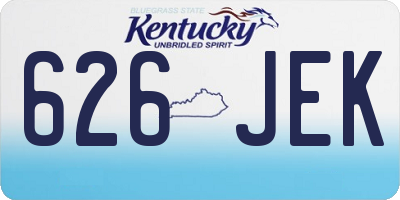KY license plate 626JEK